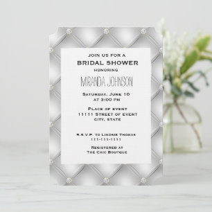 Silver Glam Diamond Bridal Shower Invitation