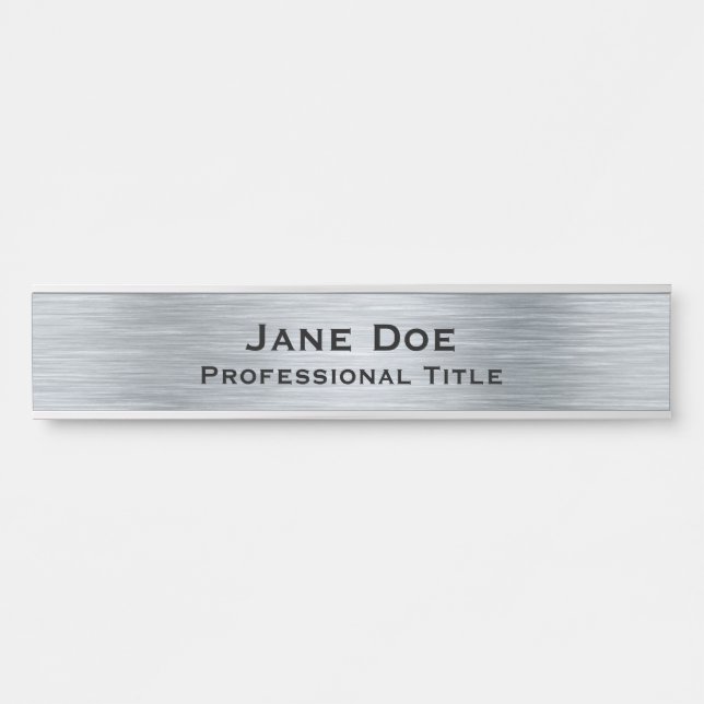 Silver Glam Long Professional Office Door Sign (Front)