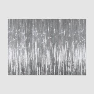 Silver Glam Tinsel Stripes Tissue Paper