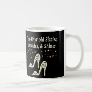 SILVER GLAMOROUS 40TH BIRTHDAY DESIGN COFFEE MUG