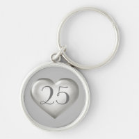 Silver glass heart keychain