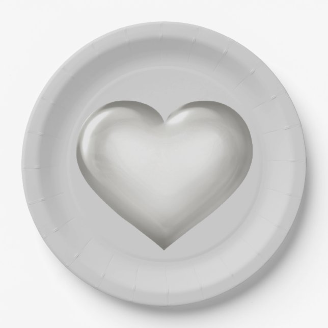 Silver glass heart plate (Front)
