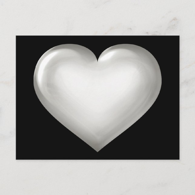 Silver glass heart postcard (Front)