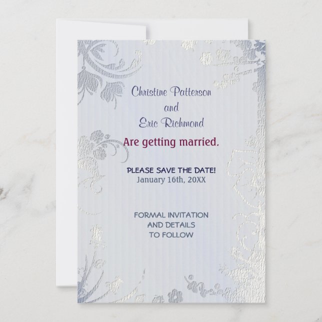 Silver Glimmer Invitation (Front)