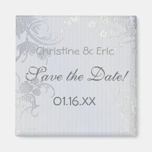 Silver Glimmer Save the Date Magnet