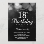 Silver Glitter 18th Birthday Invitation Card<br><div class="desc">Silver Glitter 18th Birthday Invitation Card. Adult Birthday. Silver Glitter Bokeh Background. 16th 18th 21st 30th 40th 50th 60th 70th 80th 90th 100th. Any Age. For further customisation,  please click the "Customise it" button and use our design tool to modify this template.</div>