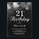 Silver Glitter 21st Birthday Invitation Card<br><div class="desc">Silver Glitter 21st Birthday Invitation Card. Adult Birthday. Silver Glitter Bokeh Background. 16th 18th 21st 30th 40th 50th 60th 70th 80th 90th 100th. Any Age. For further customisation,  please click the "Customise it" button and use our design tool to modify this template.</div>