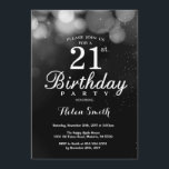Silver Glitter 21st Birthday Invitation Card<br><div class="desc">Silver Glitter 21st Birthday Invitation Card. Adult Birthday. Silver Glitter Bokeh Background. 16th 18th 21st 30th 40th 50th 60th 70th 80th 90th 100th. Any Age. For further customisation,  please click the "Customise it" button and use our design tool to modify this template.</div>