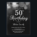 Silver Glitter 50th Birthday Invitation Card<br><div class="desc">Silver Glitter 50th Birthday Invitation Card. Adult Birthday. Silver Glitter Bokeh Background. 16th 18th 21st 30th 40th 50th 60th 70th 80th 90th 100th. Any Age. For further customisation,  please click the "Customise it" button and use our design tool to modify this template.</div>