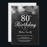 Silver Glitter 80th Birthday Invitation Card<br><div class="desc">Silver Glitter 80th Birthday Invitation Card. Adult Birthday. Silver Glitter Bokeh Background. 16th 18th 21st 30th 40th 50th 60th 70th 80th 90th 100th. Any Age. For further customisation,  please click the "Customise it" button and use our design tool to modify this template.</div>