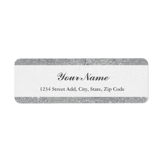 Silver Glitter Address Label