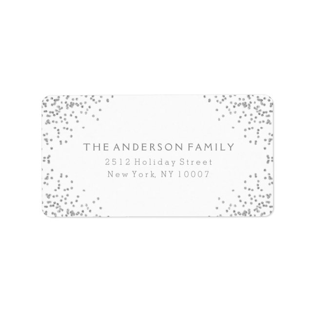 Silver glitter address label III (Front)
