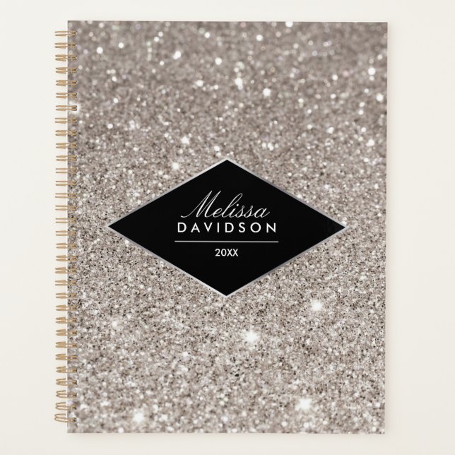 Silver Glitter and Glamour Appointment Book Planner (Front)