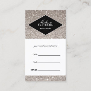 Silver Glitter and Glamour Appointment Card