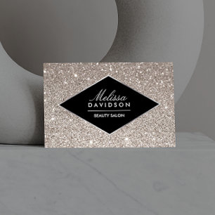 Silver Glitter and Glamour Beauty Business Card