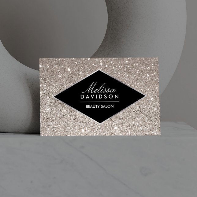 Silver Glitter and Glamour Beauty Business Card (Creator Uploaded)