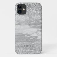 Silver glitter and grey marble blend