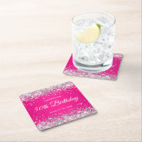 Silver Glitter and Hot Pink 50th Birthday