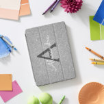 Silver Glitter and Sparkle Monogram iPad Pro Cover<br><div class="desc">Silver Faux Glitter and Sparkle Elegant Monogram Case. This case can be customised to include your initial and first name.</div>