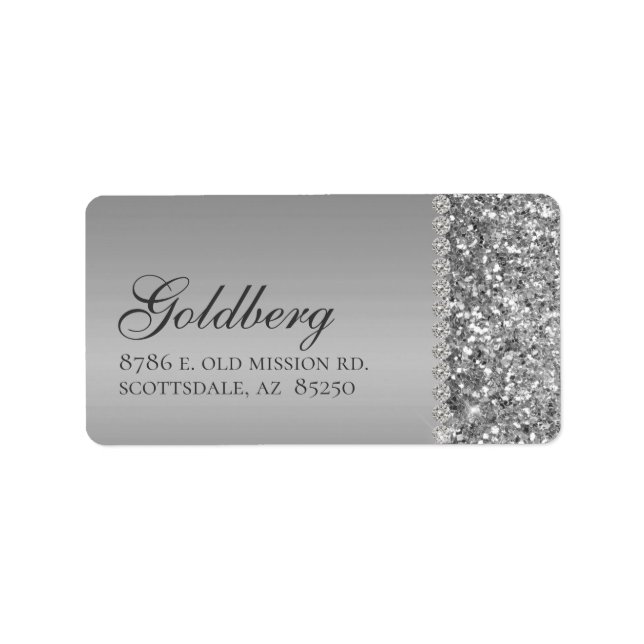 Silver Glitter Bat Mitzvah Label (Front)