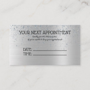 Silver Glitter Beauty Salon Appointment Card