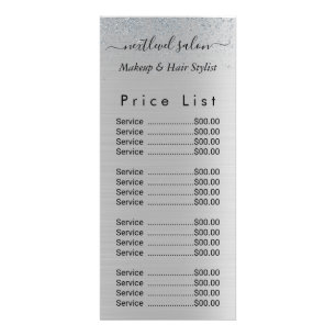 Silver Glitter Beauty Salon Rack Card