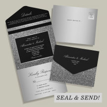 Silver Glitter Black Wedding