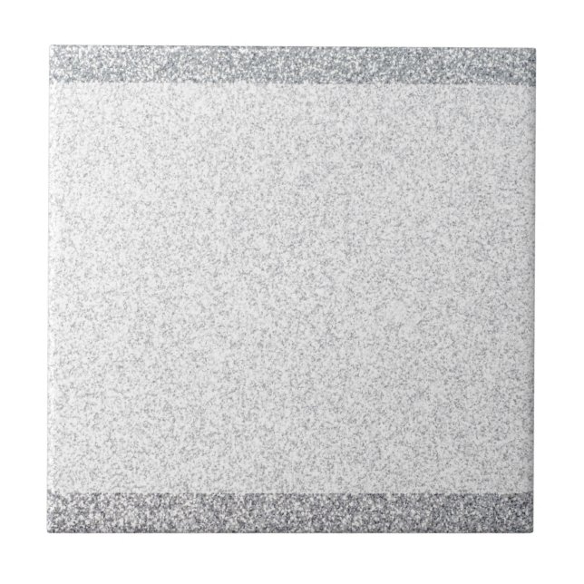 Silver glitter blank template ceramic tile (Front)