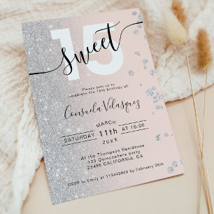 Silver glitter blush pink Quinceanera photo budget