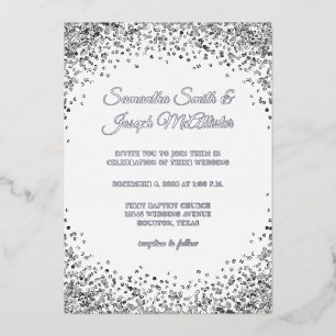 Silver Glitter Border Black Wedding