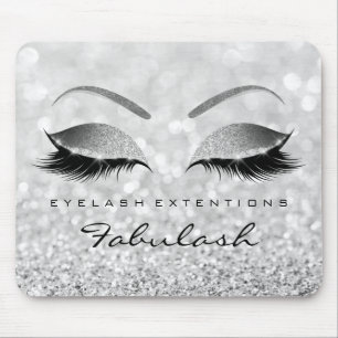 Silver Glitter Branding Beauty Studio Lashes Grey Mouse Pad