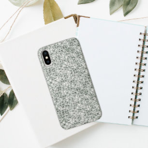 Silver Glitter iPhone X Case