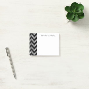 Silver Glitter Chevron Notes
