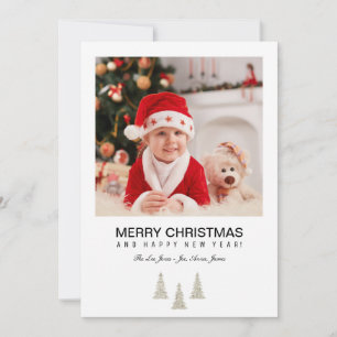 Silver Glitter Christmas Holiday Card
