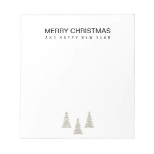 Silver Glitter Christmas Notepad