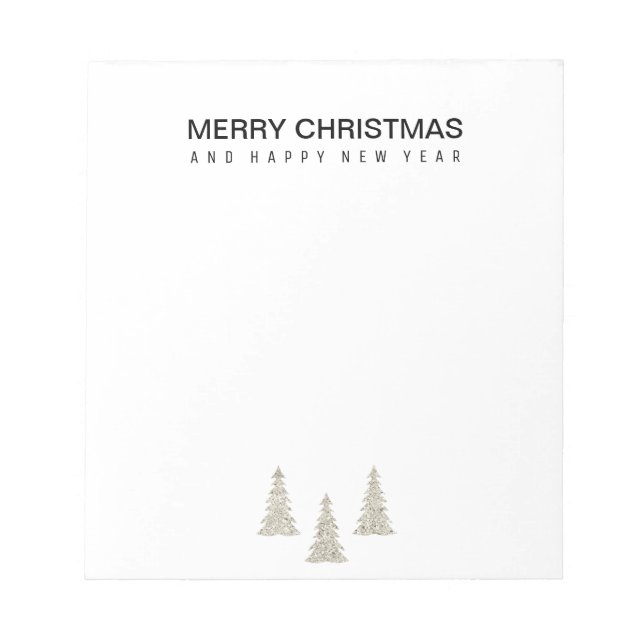 Silver Glitter Christmas Notepad (Front)