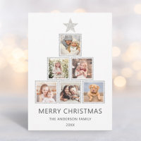 Silver Glitter | Christmas Photo Tree Holiday Card