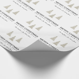 Silver Glitter Christmas Wrapping Paper