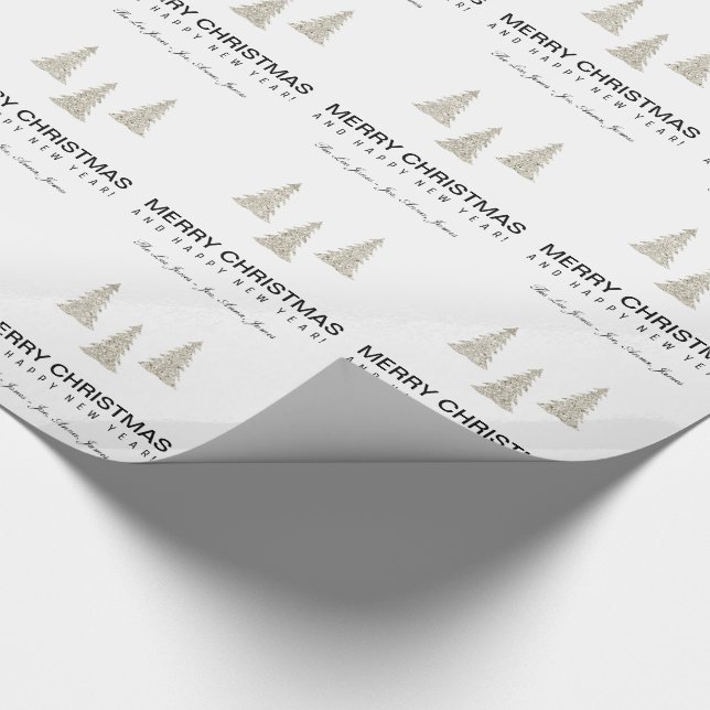 Silver Glitter Christmas Wrapping Paper (Corner)