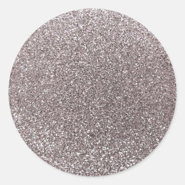 Silver glitter classic round sticker (Front)
