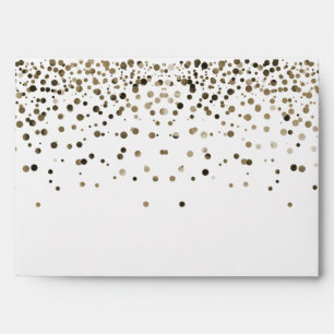 Silver Glitter Confetti Sparkles White Envelope