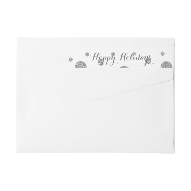 Silver Glitter Confetti Wrap Around Label (Back)