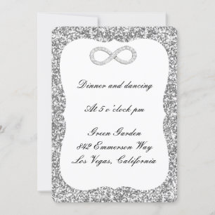 Silver Glitter Diamond Infinity Reception Card