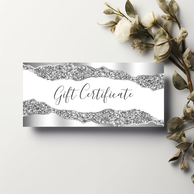Silver Glitter Diamonds Glam Gift Certificate (Creator Uploaded)
