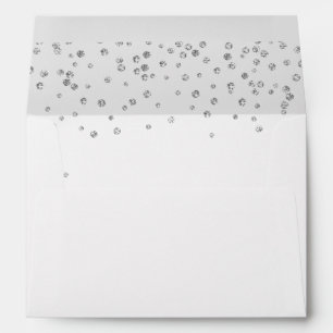 Silver glitter discs return address Envelope