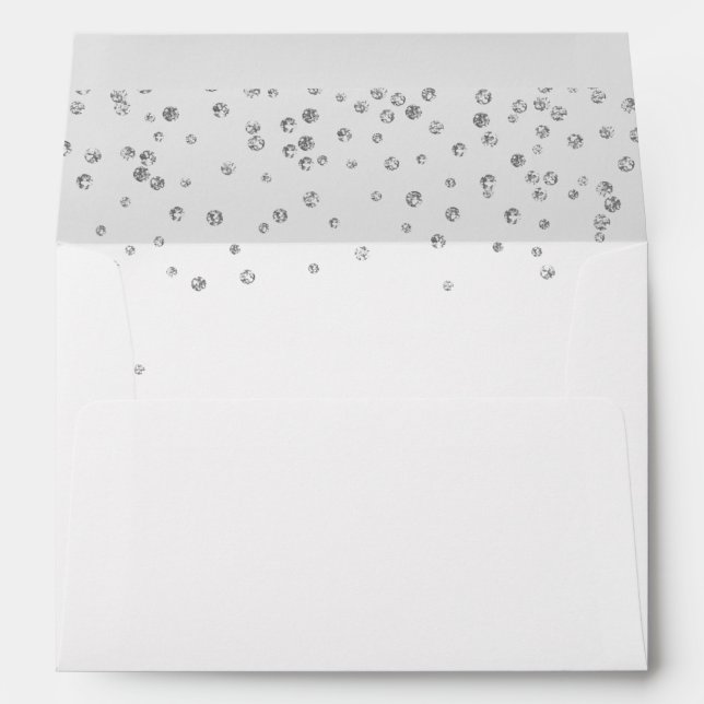 Silver glitter discs return address Envelope (Back (Bottom))