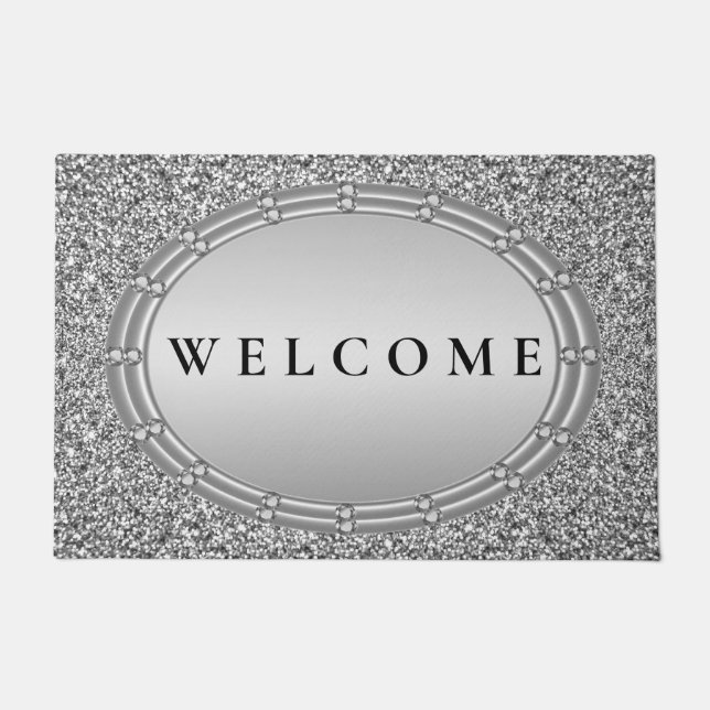 Silver Glitter Doormat (Front)
