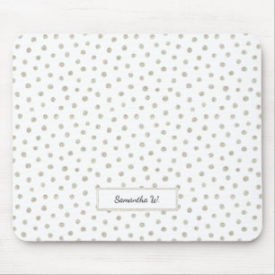 Silver glitter dots mouse pad