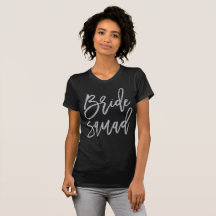 Silver Glitter Effect Bride Squad Shirts