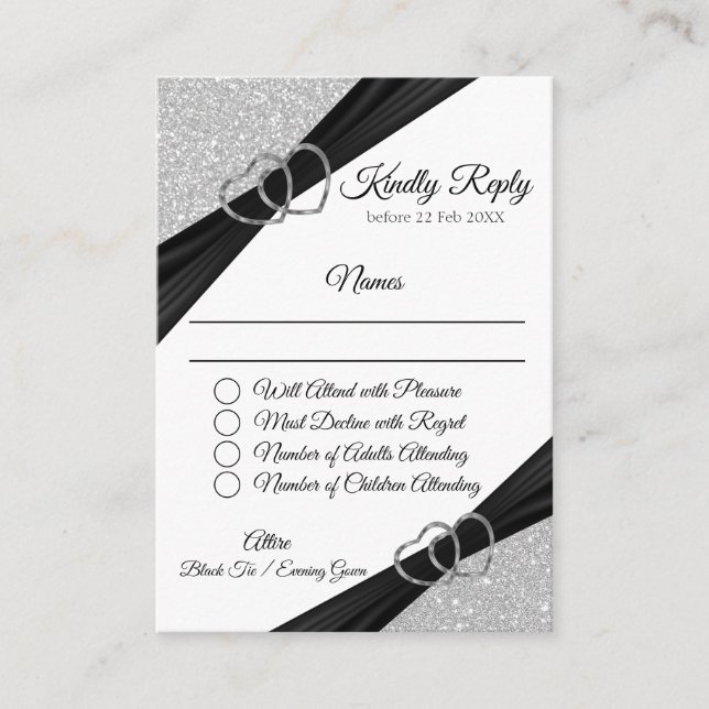 Silver Glitter Enclosure Card (Front)
